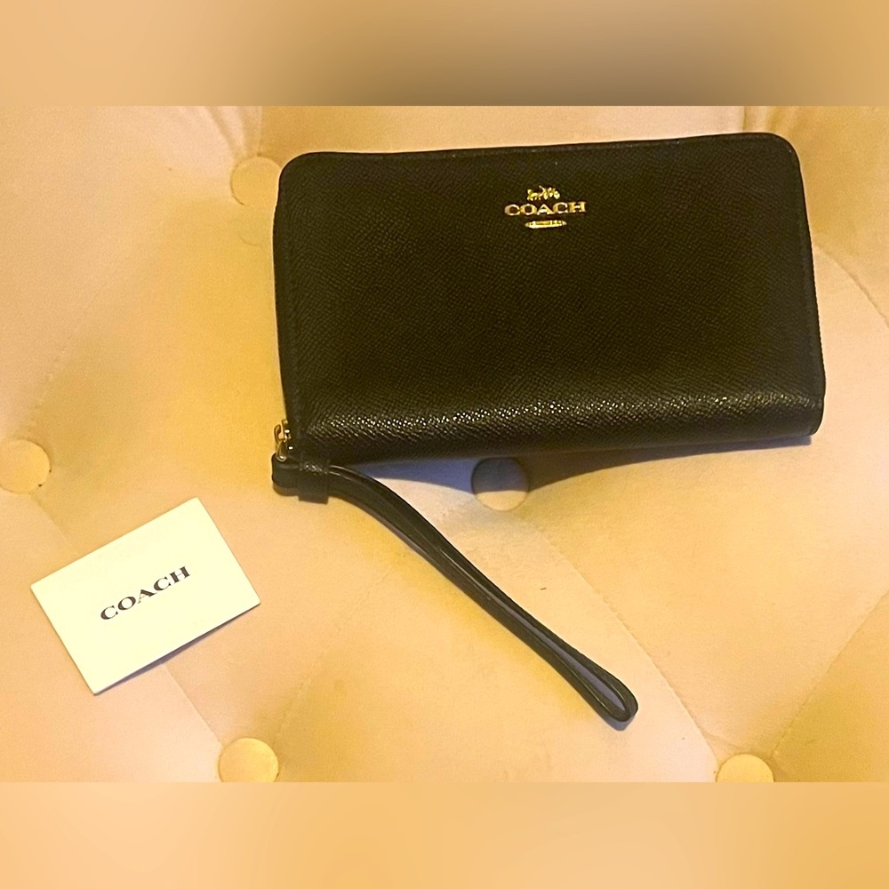 Coach black leather wallet